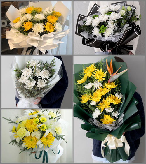 四川成都彭州市天彭镇白马社区白事花束代送